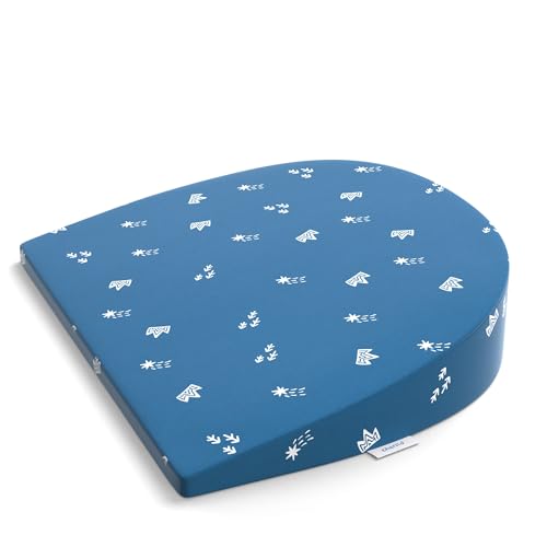 Image of Cherilo C Shaped Elevated Wedge Baby Pillows for New Born,Pillow for Kids,Crib & Mattress,Prevents Acid Reflux,Colic,Gerd,Heat Burn & Vomiting,15 inch X 12 inch X 3 inch - with Cover - Star Design - Blue