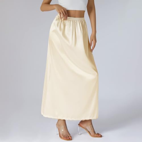 Jupon de satin long avec dentelle raffinée et boucle de ajustement - 3