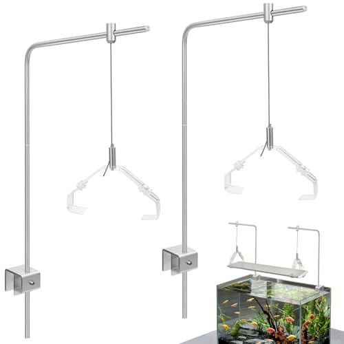 2Pcs Aquarium Light Rack, Adjustable Aquarium High Brightness Light Hanging Holder Kit for...