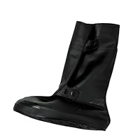 Beavorty Tall Shoe Covers XXL Black Rain and Snow Defence Overshoes with Skid and Abrasion Resistance Cold Resistant Protective Boot Covers for Adults
