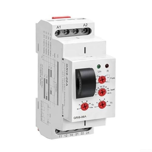 Sensor de sobre/debajo de corriente alterna GRI8-06A con rango ajustable 2A-20A en riel DIN 2