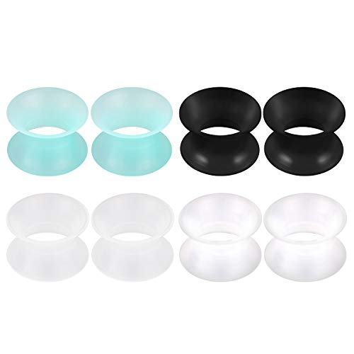 VF VFUN Silicone Ecarteur 12MM Piercing Oreille Plugs Tunnels Double Flared Oreille Gauges Expander Piercing Bijoux 8Pièces