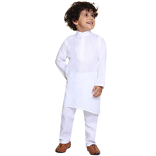 AJ DEZINES Kids Cotton Full Sleeve Kurta Pajama Set | Ethnic Wear | Boy Kurta Pajama | Kids Dress Boys | Mandarin Collar Kurta for Boys-Regular Fit | Special Occasion & Party Outfit