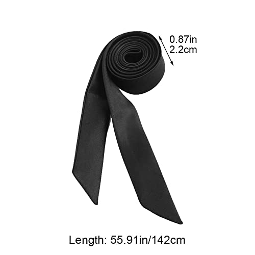 Satin Scarf Belt Long Narrow Scarf Necktie Vintage Elegant Ribbon Knot Solid Color Satin Bow Tie for Women Girls3