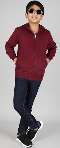 Image of ADBUCKS Unisex Fleece Cotton Zipper Sweatshirt with Hoodies for Boys and Girls