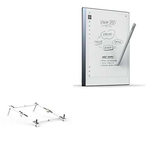 BoxWave Stand and Mount Compatible with Remarkable 2 - Pocket Aluminum Stand 3-in-1, Portable Multi Angle Viewing Riser - Metallic Silver