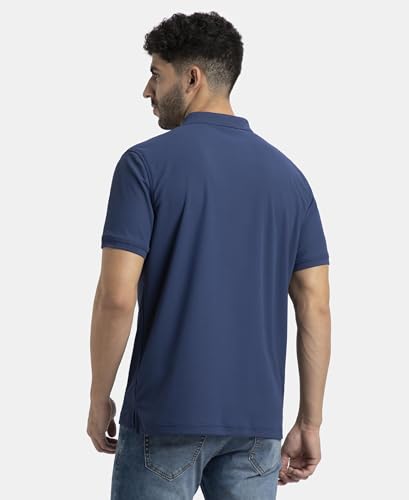 Image of Jockey AM38 Men's Microfiber Fabric Solid Half Sleeve Polo T-Shirt with StayDry & StayFresh Technology