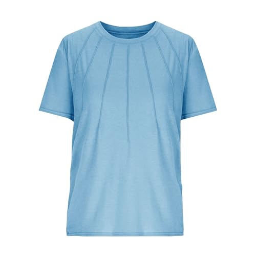 Girls Pleated T-Shirts Ruffle Short Sleeve Crewneck Solid Color Loose Shirts Summer Casual Basic Fashion Tees Tops2