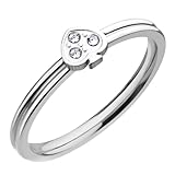 555Jewelry Anillo de boda de acero inoxidable con circonita cúbica para mujer, anillo de compromiso de eternidad para mujer, talla 5-8 de EE. UU, Acero inoxidable, Sin piedras preciosas