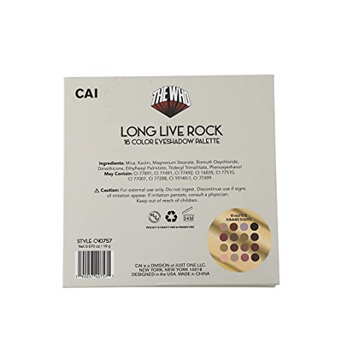 Cai Beauty Nyc The Who Makeup Palettes (Long Live Rock) - 16 Eyeshadows Rock N' Roll Color Palette - Glitter, Matte & Shimmer Colored Eye Shadow Cosmetics - Urban & Nude Colors Make Up Sets #TOP2