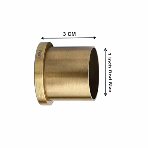 Image of Ferio Zinc Curain Brackets Wall to Wall Counsil for Door and Window 1 Inch Brass Antique Set of 1 (Pack of 2)