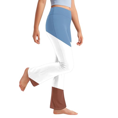 Toddler Girls Comfort Color Block Yoga Pants Teens High Waisted Straight Leg Activewear Leggings for Kids 2-13 Years3