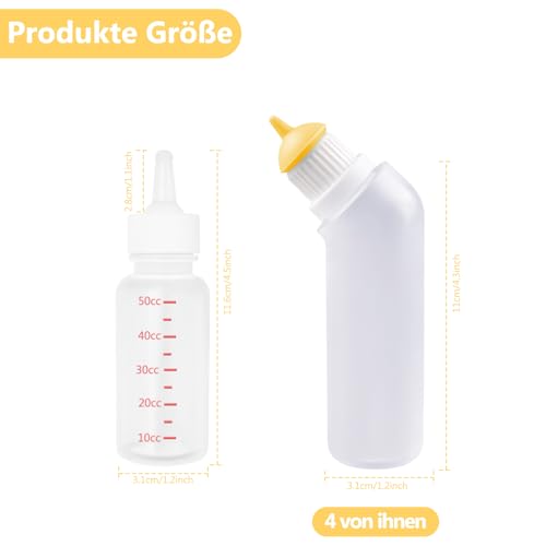 Gufastoe 5Pcs Haustier Fütterung Mini Silikon Nippel mit Flasche für Welpen Hund Katze oder andere Haustiere (Modell 4)