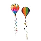 HAKIDZEL 2pcs Hanging air Balloon Pendant Decorative Wind Spinners hot air Balloon Windmill pendent Garden Hanging Ornaments Spiral Wind Ballons Decoration to Rotate PVC Summer Accessories