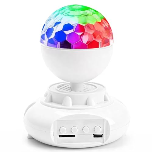 パーティーディスコ DJ ストロボオーシャンプロジェクションライト、HiFi Bluetooth 5.5 スピーカー、ダンスフロア、レイブパーティー、クラブ、バー、誕生日、結婚式、カラオケ、クリスマス、ハロウィーン、プロムの装飾。 (ホワイト)