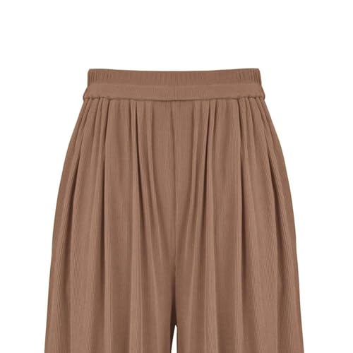 Wide Leg Work Pants for Women with Pockets Elastic Business Causal Pants Women Summer for Beach Travel Trousers4