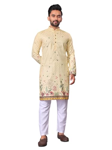 Image of Trustous Kurta Pyjamas set for Mens | Pyjamas with kurta PRINTED and classis look |KURTA Pyjamas SET