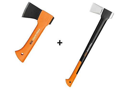 Preisvergleich Produktbild Gartenpaul Set: FISKARS Spaltaxt X21 - L + FISKARS Universalaxt X5 - XXS