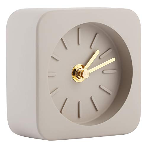 Qcwwy GEEKCOOK Simple Square Cement Desk Clock for Office Home Living Room Decor - and Unpretentious - Ideal for Nordic and Minimalist (Sandstone Brown), Qcwwyi1szgq4cbf-12