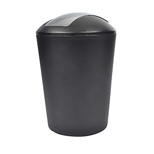douceur d'intérieur, Poubelle Flic Flac (5.6 L) Vitamine Noir, Plastique