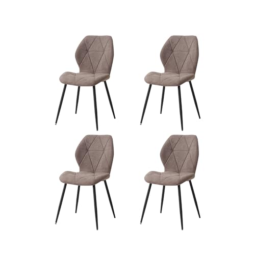 Grandca Home Juego De 4 Sillas De Comedor, Sillas De Comedor Tapizadas, Sillas De Cocina Nórdicas, Sillas Acolchadas Con Patas De Metal, Cojines De Tela De Rombos,Marrón-R Grandca Home Juego De 4 Sillas De Comedor, Sillas De Comedor Tapizadas, Sillas De Cocina Nórdicas, Sillas Acolchadas Con Patas De Metal, Cojines De Tela De Rombos,Marrón-R