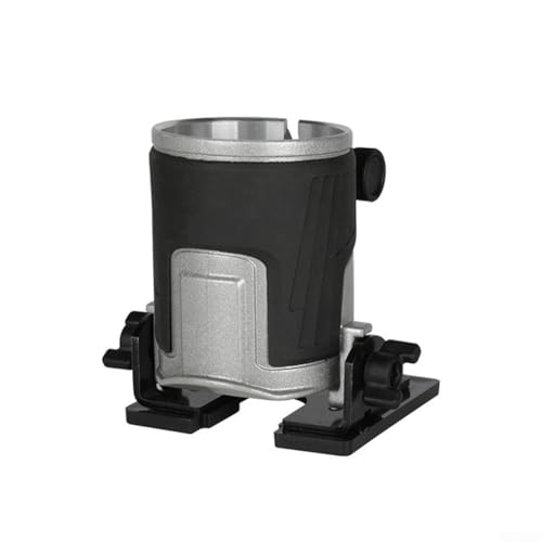 Base de enrutador para carpintería hecha de aleación de aluminio con puerto de extracción de polvo y sistema de bloqueo seguro para herramientas de corte (parte inferior cuadrada)