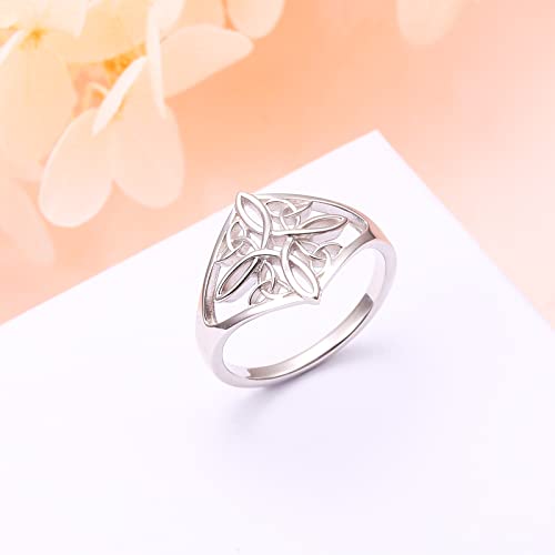 Witches Knot Ring 925 Sterling Silver Ring Celtic Knot Heart Cross High Polish Tarnish Resistant Eternity Wedding Band Stackable Ring Irish Jewelry Gifts for Women3