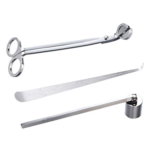 Conjunto de 3 peças de cortador de vela Healifty com cortador de vela, cortador de pavio e velas de