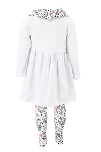 Image of Unique Baby Girls Kids Toddler 3pc Outfit Set Long Sleeve Cotton Blend Tunic Top Leggings and Scarf