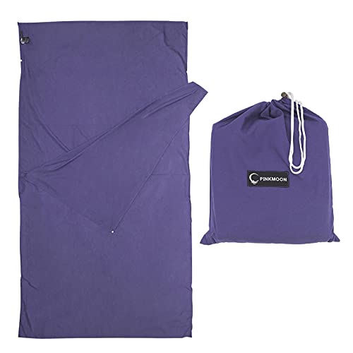 MoYouno Hüttenschlafsack aus Mikrofaser,Reiseschlafsack,Schlafsack Inlett,Schlafsack Inlett,Ideal für Hostels (Violett) Cover