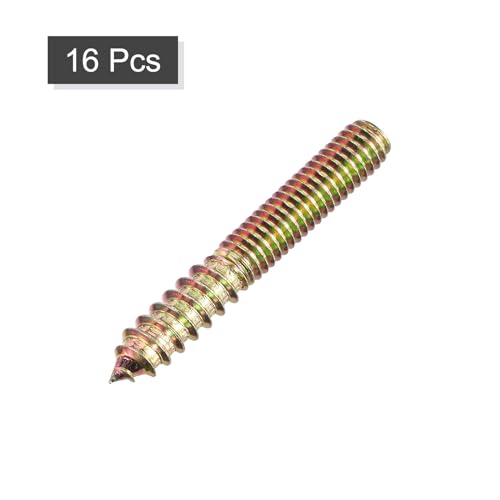 Image of uxcell 5 /16-18x2-1 /4 Hanger Bolts, 16pcs Double Ended Screws Wood Dowel Screws for Furniture