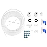 Ieron 10m Wasserzulaufrohr Universal Anschlussset mit Schlauchschelle für Kühlschrank Side by Side Kühlschrankschlauch Umkehrosmoseanlage Trinkwasser 6,35mm (1/4 Zoll)