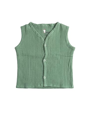 Image of Organic Crinckled Cotton Muslin Front Open Jabla | Printed Jhabla | for Newborn & Infants | All Season wear Jabala Baby Products | Sleeveless Vest | Assorted Pack of 3| Size -6-12 Months