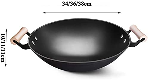 Wok de hierro fundido grande 36 cm con tapa de vidrio miniatura 2