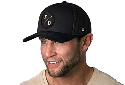 Image of HAKA State City Trucker Hat for Men & Women, Adjustable Baseball Hat, Mesh Snapback, Sturdy Outdoor Black Golf Hat