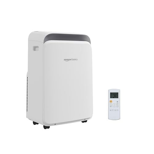Amazon Basics 3-In-1 Portable Air Conditioner, 12000 BTU (ASHRAE), Cools Up to 550 Sqf, Portable AC with Cool/Dry (Dehumidifier)/Fan-Only Functions, Auto Mode, Sleep Mode, Timer, White