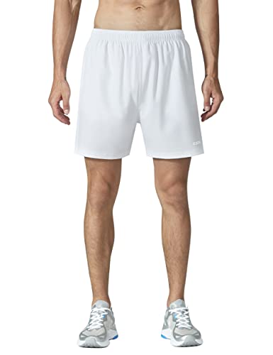 Image of EZRUN Men's 5 Inches Running Workout Shorts Quick Dry Lightweight Athletic Shorts with Liner Zipper Pockets