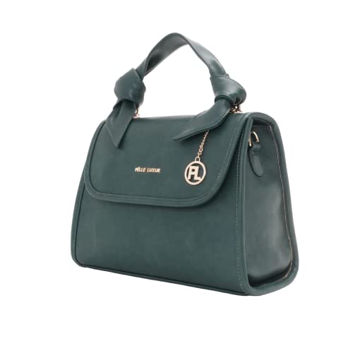 Sac à main vert foncé en cuir synthétique avec sangle Normin pour femme