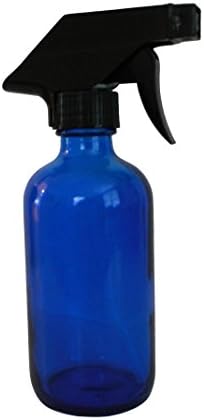 8oz Cobalt Blue Glass Bottles With Trigger Sprayer Perfect For Essential Oil Blends, Cleaning Spray Bottle Glass, Boston Round Glass 8 oz Spray Essential Oils Blue Empty 100%