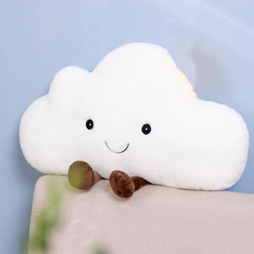 Cloud Cushion Pillow - Cartoon Clouds Shaped Throw Pillows Waist Rest Bedrest Reading Pillows Chair Back Cushion for Bedroom Office Car