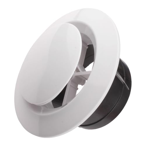 Grille Aération 100 mm – Grille Ventilation pour Conduit de Ventilation, Rosace de Ventilation Ronde pour Salle de Bain, Cuisine, Plafond, Ouvertures de Ventilation...
