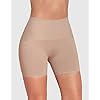 Leonisa Moderate Compression High Waisted Shorts for Women - Invisible Anti Chafing Womens Shapewear Tummy Control Beige