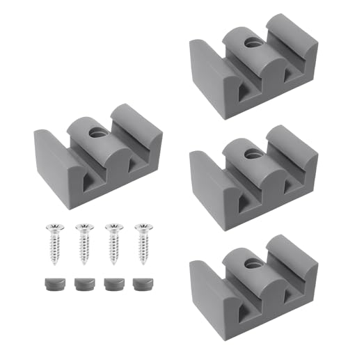 Sissatthai 4Pcs Shower Door Bumpers Framed Sliding Silicone Door Stopper Anti-Collision Shower Replacement Bumper for Glass Doors Bathroom Grey