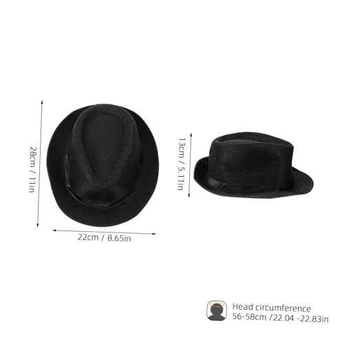 Boy Girl Fedora Hats for Performance Elegant Gentleman Style Lightweight Head Girth for Dance and Dress Up Boys Girls Fedora Hat Black2