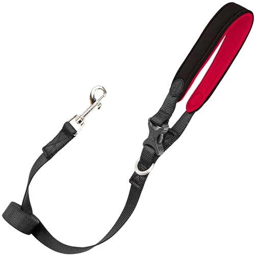 Image of Gooby Escape Free Sport Leash, Black, 4 FT | Neoprene, all-weather; 4 ft; Detachable handle with quick-release buckle; Machine washable; Matches Sport Harness