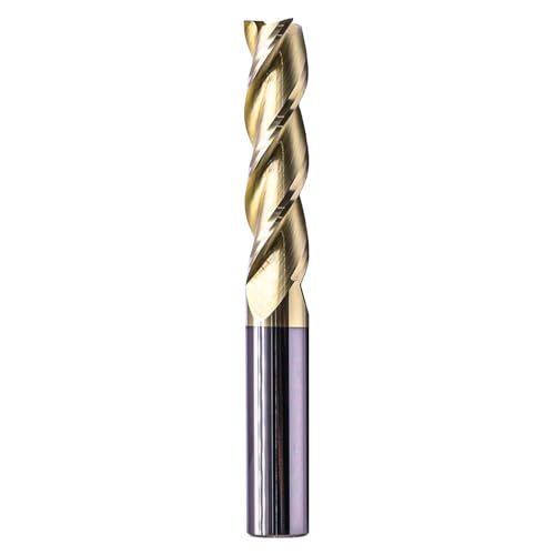Image of 1 /2 inch 3 Flute ZrN Coated Solid Carbide Square End Mill for Aluminum, 4 inch OAL | 37 Degree Helix, Long End Mill, 1 /2 inch Cutting Diameter, 1 /2 inch Shank Diameter, 2 inch Length of Cut