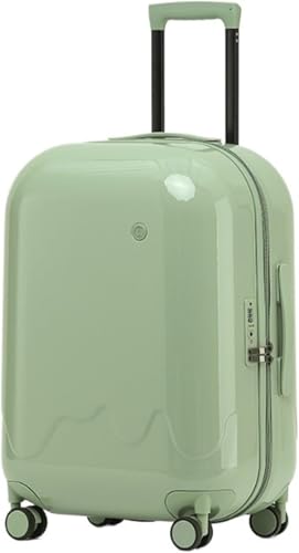 Travel Suitcase Hardside Luggage Set with USB Charging Hole Trolley Case Suitcase with TSA Code Lock Carry-on Luggage (Color : Green, Size : 26in)