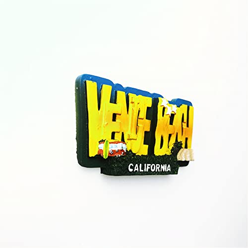 Imán decorativo Venice Beach California 3D para refrigerador miniatura 3