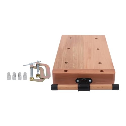 AreMOLO Wood Vise Workbench, Desktop Wood Bench Vise Kit Workbench Top Whittling Vise with Two G-Shape Fixing Clips and four Limit Blocks, Portable Woodworking Vise Clamps Woodworker Table Tools