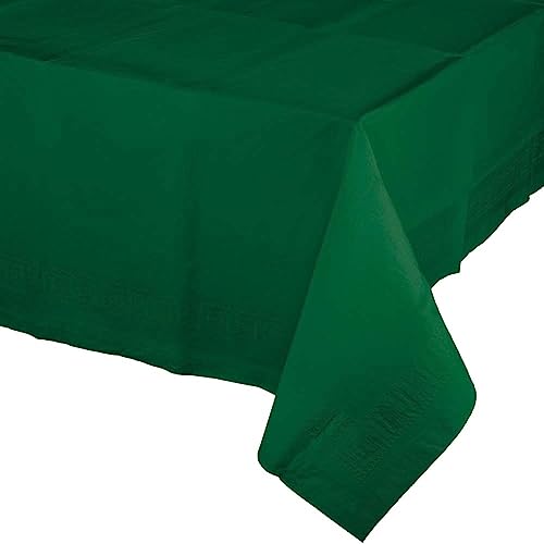 Trendware Hunter Green Paper Tablecloths, 3 Count